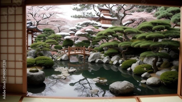Fototapeta 日本庭園　ファンタジー風