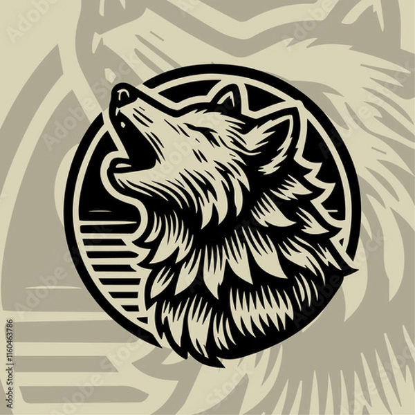 Obraz Wolf vintage Logo