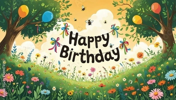 Fototapeta easter greeting card with flowers