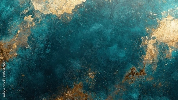 Fototapeta Abstract Teal Gold Texture Background Design