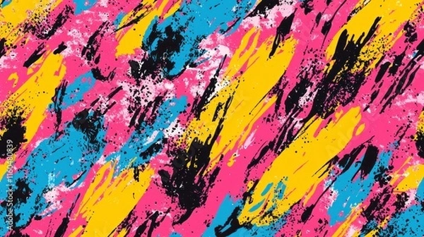 Fototapeta Abstract Colorful Paint Splashes and Strokes