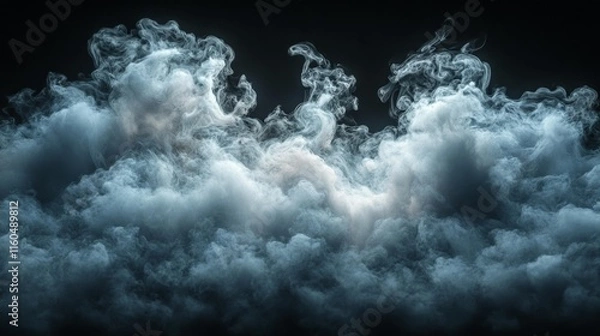 Fototapeta Dramatic Smoke Effect on Black Background. Generative AI