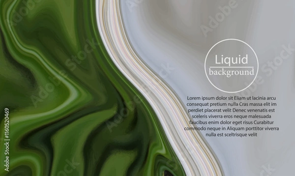 Obraz Flowing green gray liquid stream abstract background