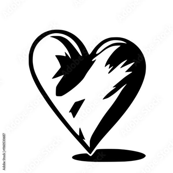 Obraz Minimalist Heart Vector Illustration
