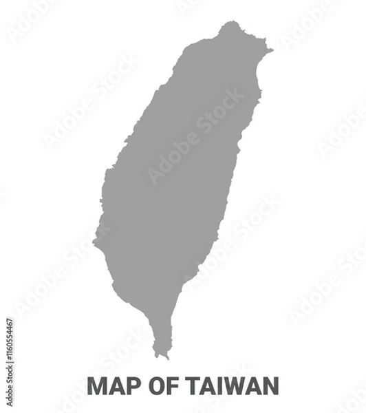 Obraz Simple flat Taiwan map Grey vector