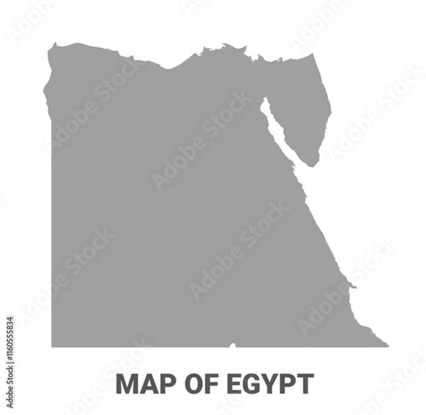 Fototapeta Simple flat Egypt map Grey vector