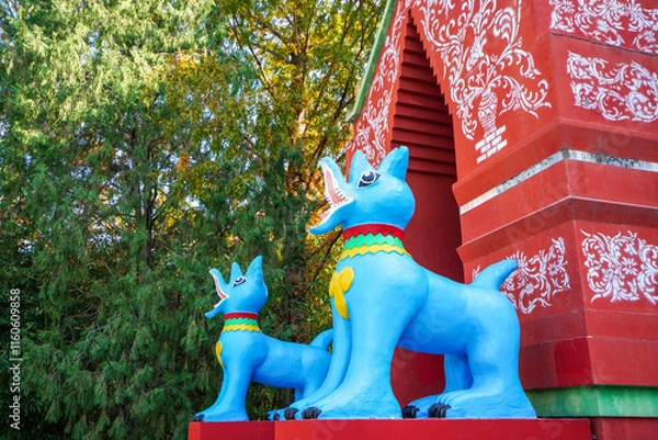 Obraz Jingzhen Octagonal Pavilion Sculpture in Dai Scenic Area of China Ethnic Museum