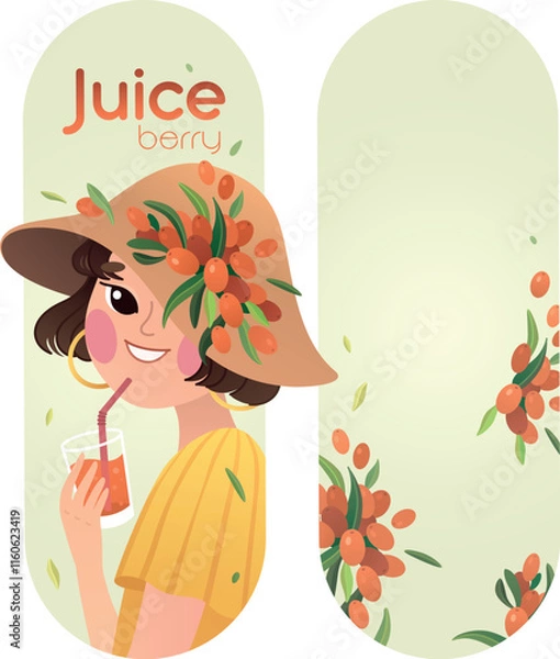 Obraz Buckthorn lemonade label