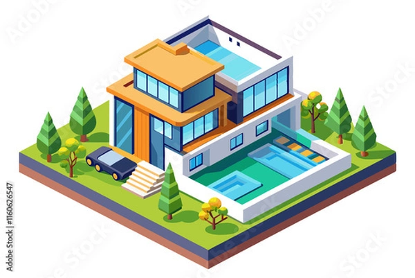 Obraz isometric city street