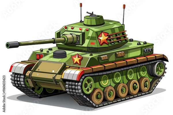 Fototapeta tank running in an explosion