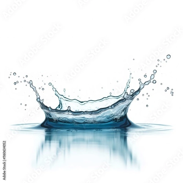 Obraz La majestuosidad de una gota de agua al impactar y crear una explosión de frescura

