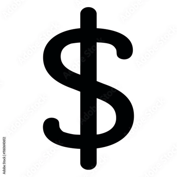 Obraz Black Dollar Sign (Canadian), Vector Illustration on White Background