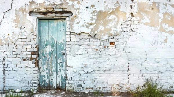 Fototapeta old white brick wall background