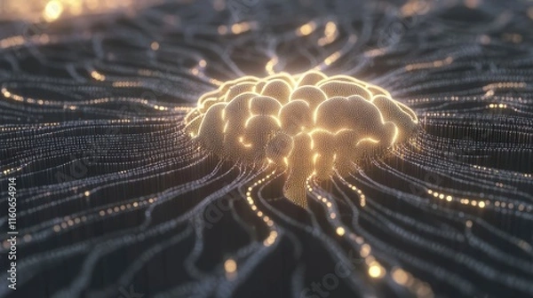 Obraz Conceptual digital brain glowing with advanced neural network connections Illustration of deep learning processes in artificial intelligence frameworks