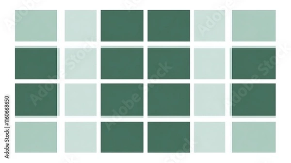 Obraz Abstract Green and Gray Square Color Palette Grid