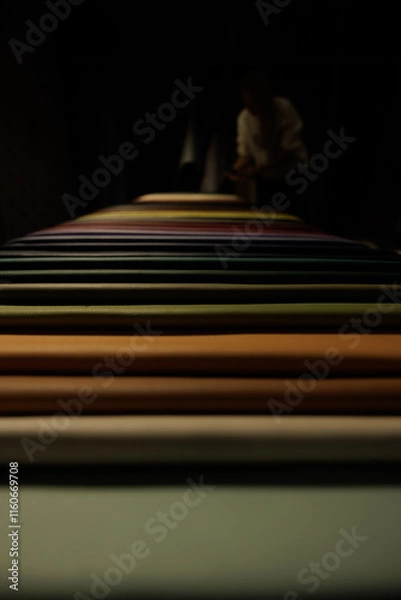 Fototapeta Leather texture: Elegant folds and shading A representation of high quality leather with visible wrinkles and shading that highlight the softness and structure of the material.