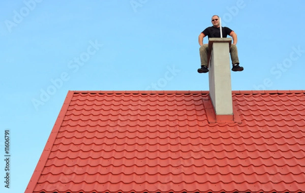 Obraz man on the roof
