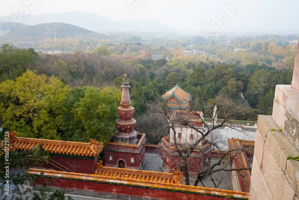 Obraz Tibetan architecture in the Four Great Regions of Summer Palace in Beijing.
