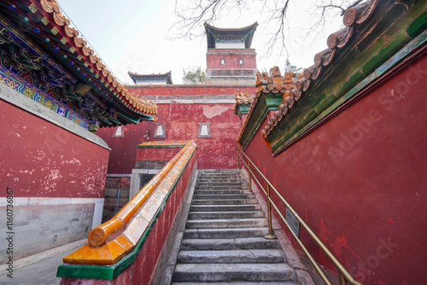 Obraz Tibetan architecture in the Four Great Regions of Summer Palace in Beijing.