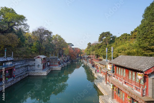 Obraz Scenery of Suzhou River in Summer Palace of Beijing.