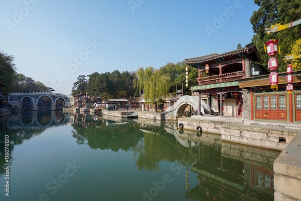 Obraz Scenery of Suzhou River in Summer Palace of Beijing.