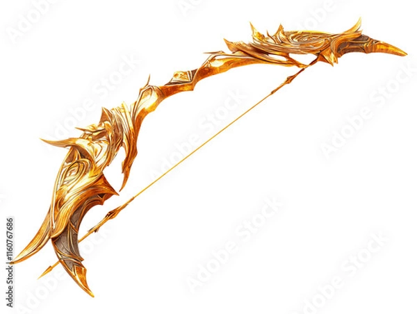 Obraz Mythical Golden Bow with Arrows in 3D Cartoon Style Design