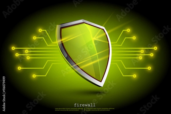 Fototapeta firewall shield