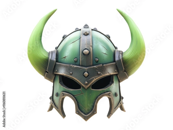 Obraz Fantasy Helmet with Horns in 3D Cartoon Style for Gaming Use