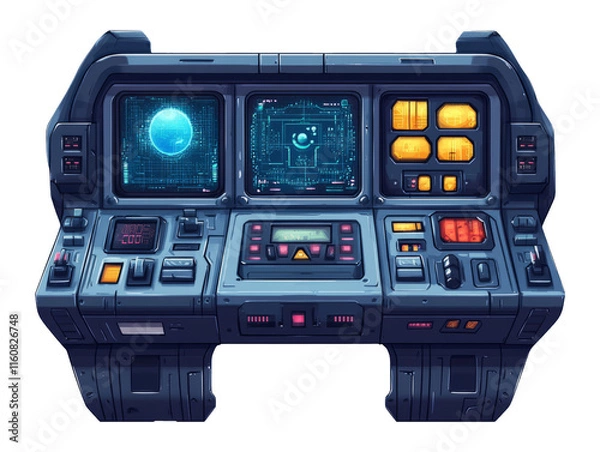 Obraz Cartoon Style Control Panel Interface for 2D Game Development