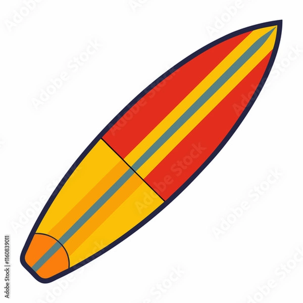 Obraz simple surfing Shortboard  vector with white background