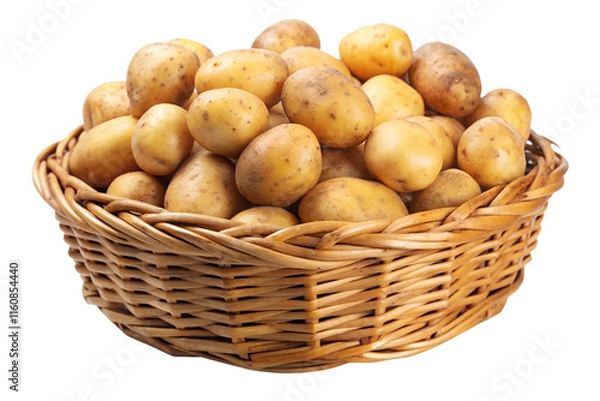 Fototapeta Lots of potato in a basket