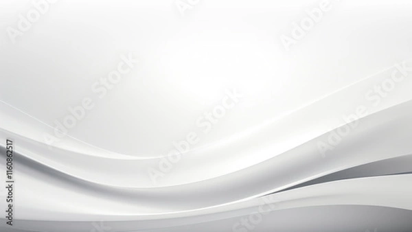 Fototapeta Minimalist White Abstract Background With Elegant Flowing Curves And Smooth Gradient