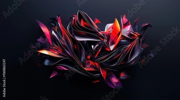 Fototapeta Minimalistic 3D Rendering with Bold Elements in Abstract Design
