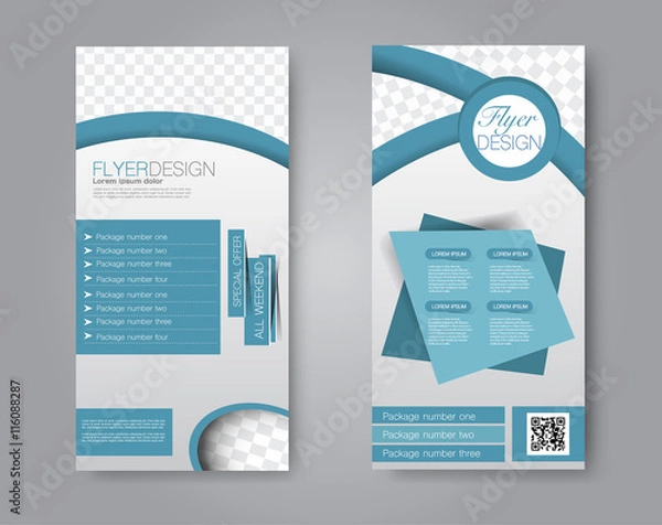 Fototapeta Vector flyer and leaflet design. Set of two side brochure templates.