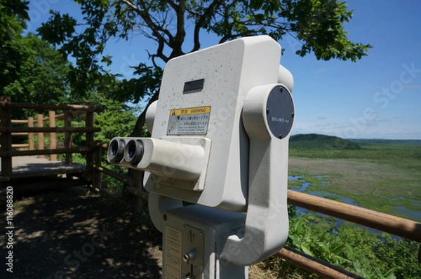 Fototapeta コッタロ湿原展望台の望遠鏡