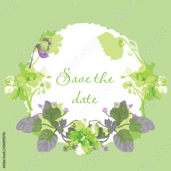 Obraz Vector garden illustration with delicate violets