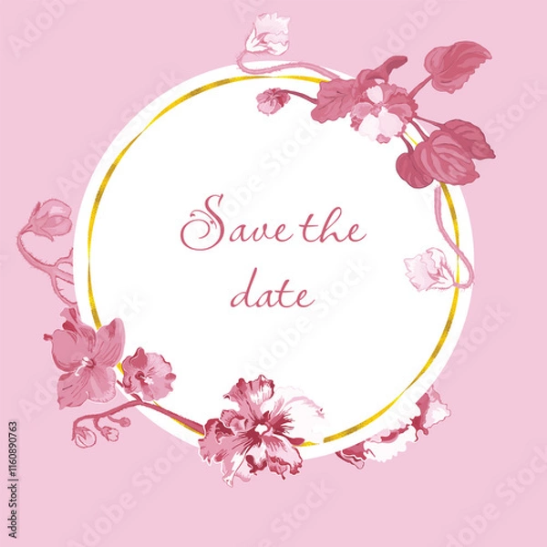 Obraz Vector garden illustration with delicate violets