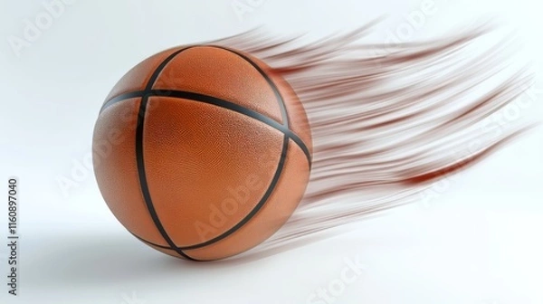 Fototapeta Dynamic Basketball in Motion - Stunning 3D Render