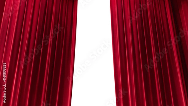 Obraz Grand Stage with spotlight Theatre on red curtain. Nightclub or cabaret show. Background for Presentation of a classic and luxurious work with performing arts. isolated with clipping path.
