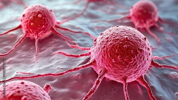 Obraz Microscopic view of cancer cells.