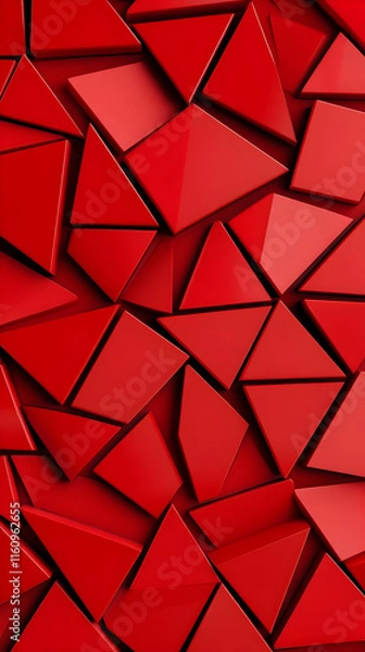 Fototapeta Red 3D Triangular Abstract Background