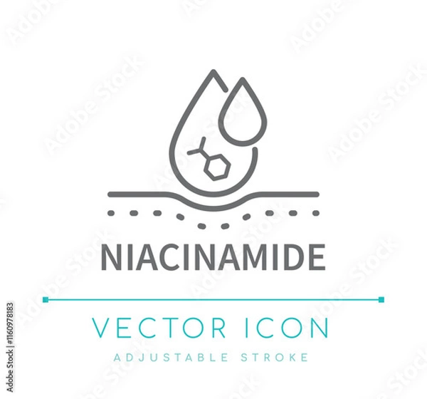 Fototapeta Niacinamide Line Icon