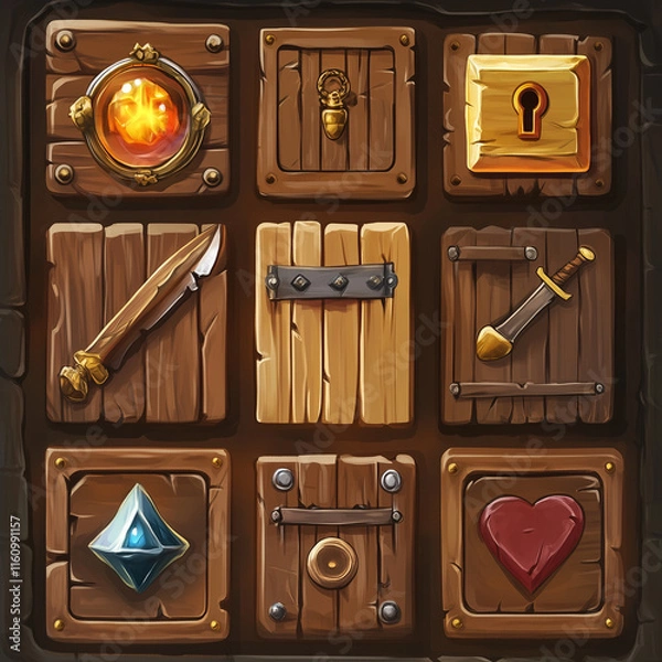 Obraz 2D abstract gaming background illustration Casual game background environment for adventure or combat mobile game. cartoon style in game art background environment.