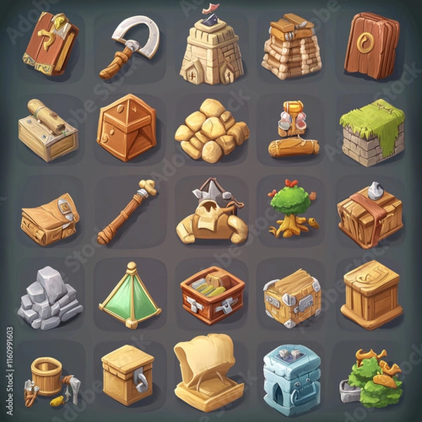 Obraz 2D abstract gaming background illustration Casual game background environment for adventure or combat mobile game. cartoon style in game art background environment.