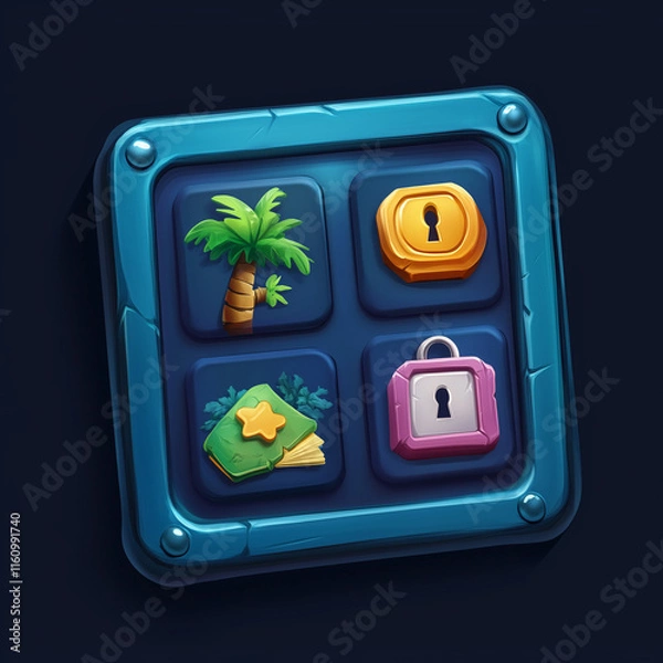 Obraz 2D abstract gaming background illustration Casual game background environment for adventure or combat mobile game. cartoon style in game art background environment.