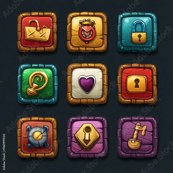 Obraz 2D abstract gaming background illustration Casual game background environment for adventure or combat mobile game. cartoon style in game art background environment.