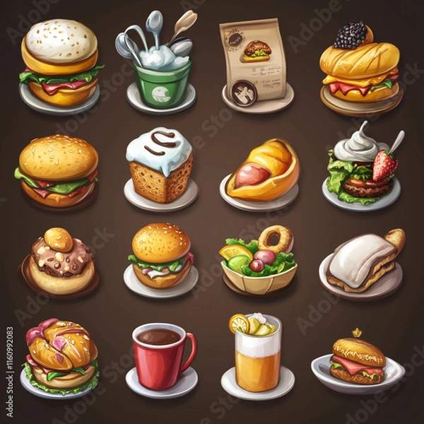 Obraz 2D abstract gaming background illustration Casual game background environment for adventure or combat mobile game. cartoon style in game art background environment.