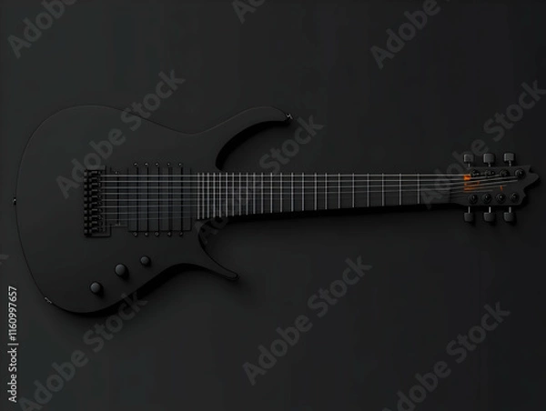 Obraz Black Electric Guitar 3D Render