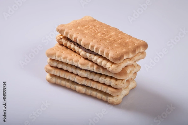 Fototapeta Several cookies isolated on white background