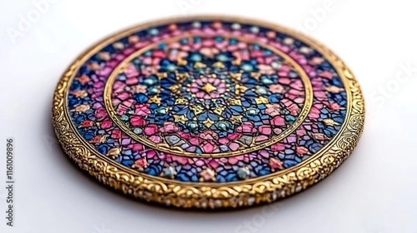 Obraz Ornate Circular Mosaic Artwork In Gold Frame